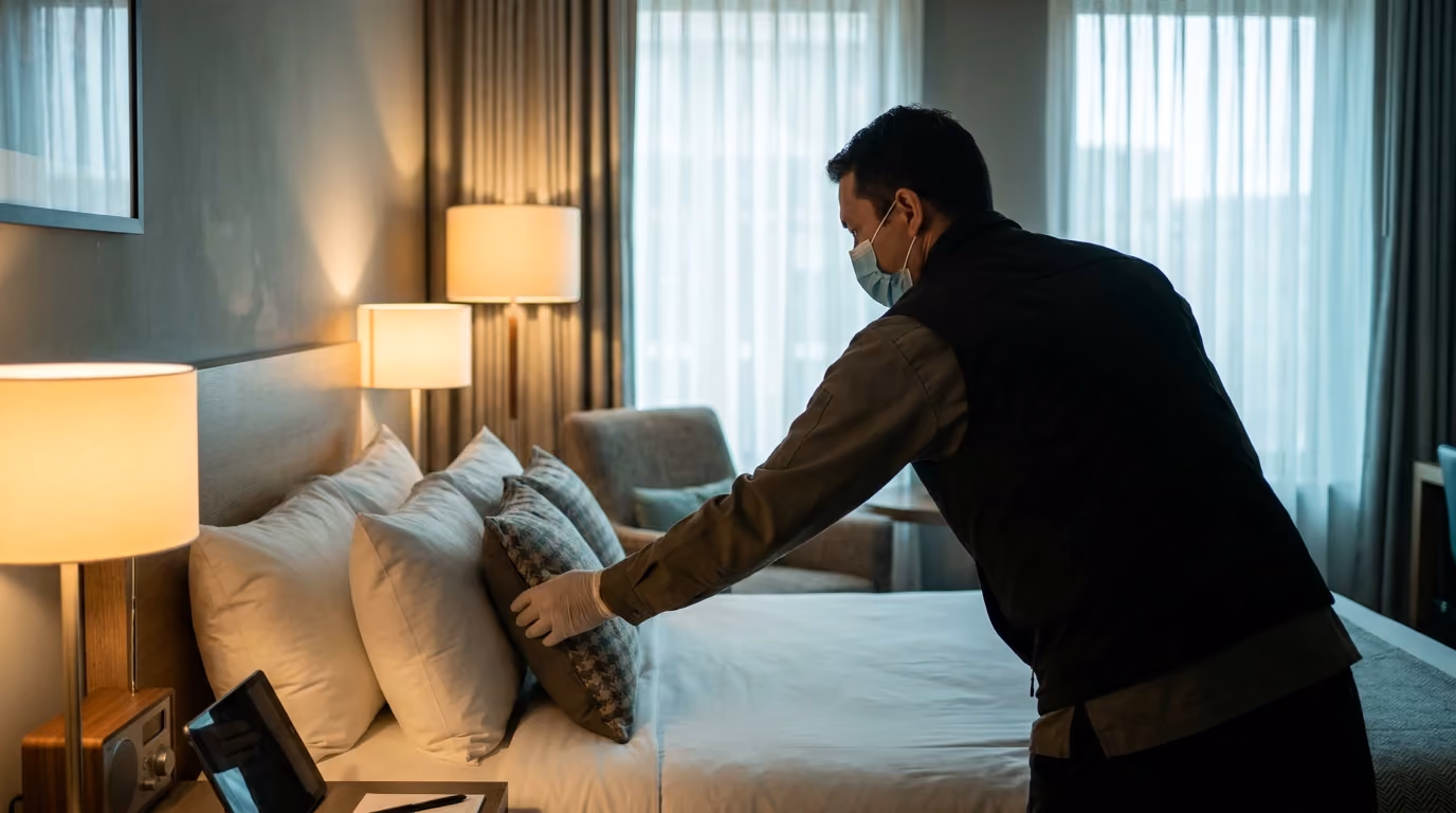 Room inspection at a hotel property